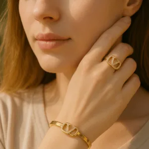 Gold-Plated Bracelet & Ring Set Collection